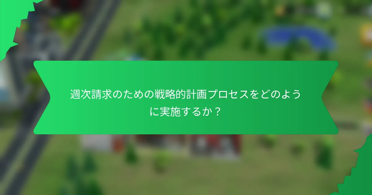 週次請求のための戦略的計画プロセスをどのように実施するか？