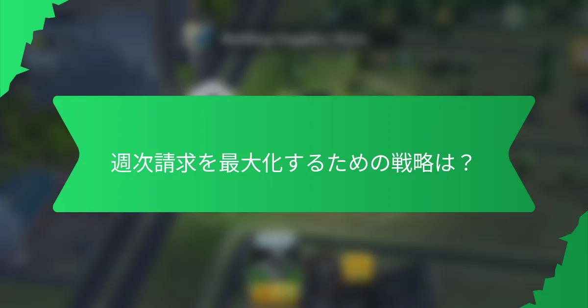 週次請求を最大化するための戦略は？